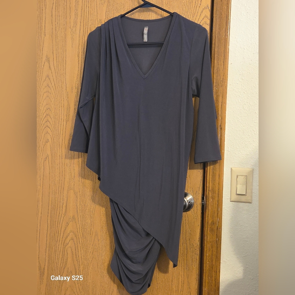 Elegant Grey Asymmetrical Dress